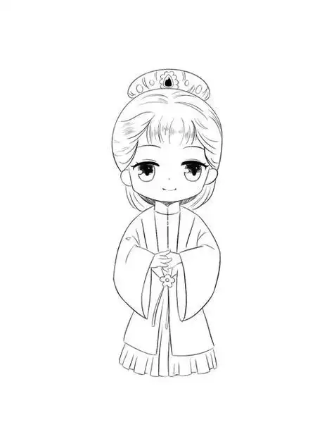 q版古装高清简笔画