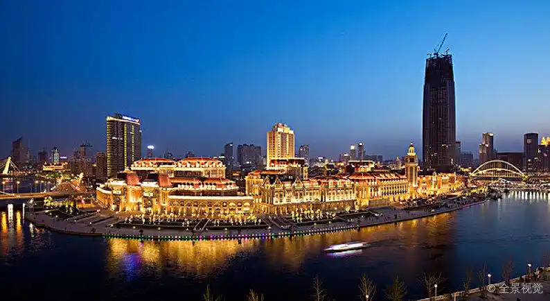 天津_海河_津湾广场_商务区_天津市_和平区_金湾广场_夜景_图片大全
