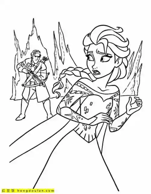 《冰雪奇缘2》公主小雪人涂色图片免费下载-红豆饭小学生简笔画大全