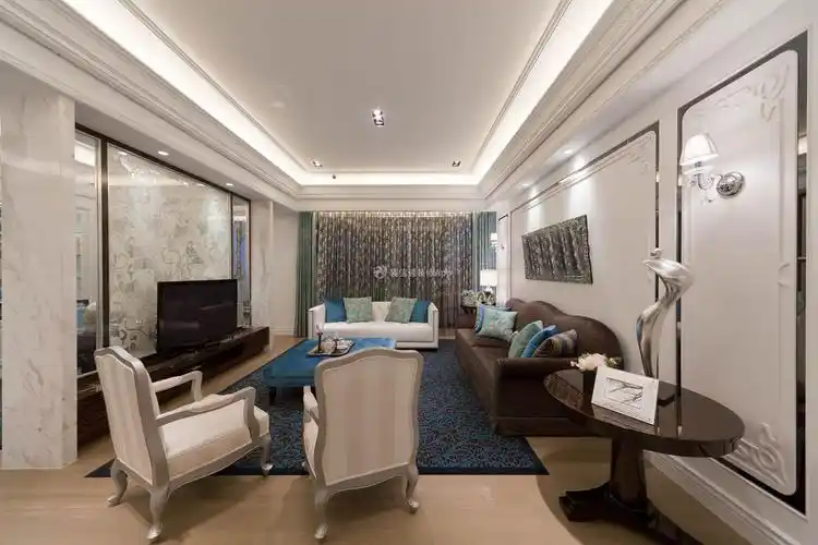 现代风格客厅二级吊顶装潢设计图_装信通网效果图