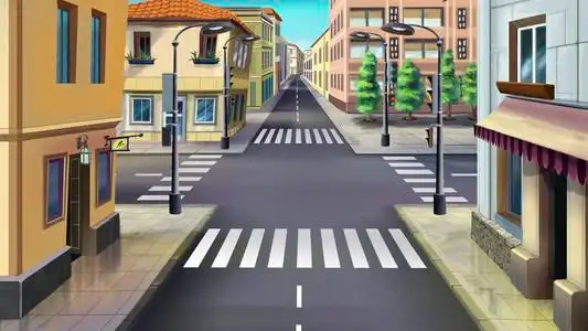 街道动画图片-街道动画素材-街道动画插画-摄图新视界