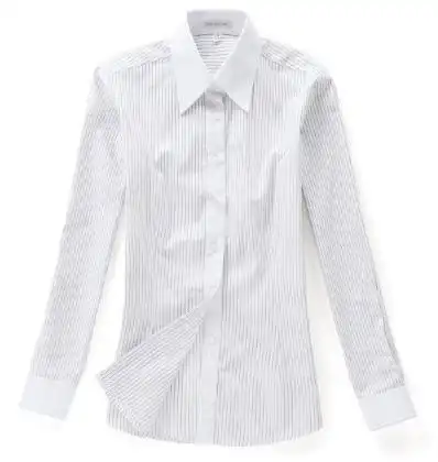 佐马仕女式白底黑条拼接职业衬衫vg01-504