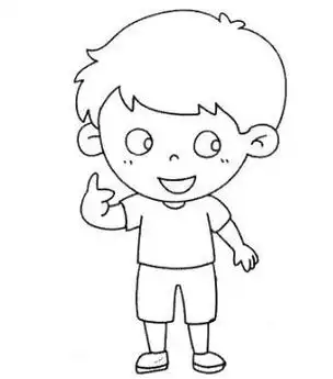 小男孩简笔画图片幼儿学画帅气的小男孩简笔
