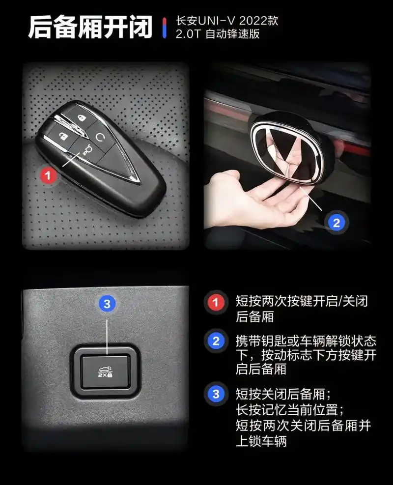 univ车钥匙图解(部分不全) 以22款2.0t锋速办为例哦,不代表全部的哈