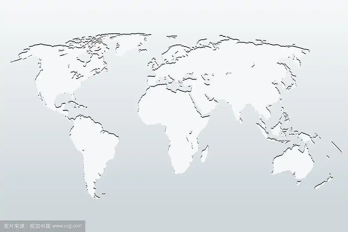 世界地图上的灰色背景