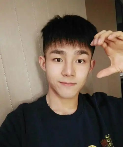 20岁小鲜肉示范两边剃光的黑色发型4