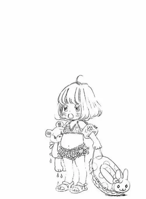 卡通人物黑白线条简笔画