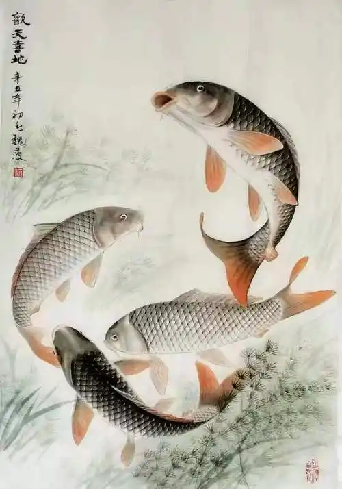 中国著名画鱼画家魏菠