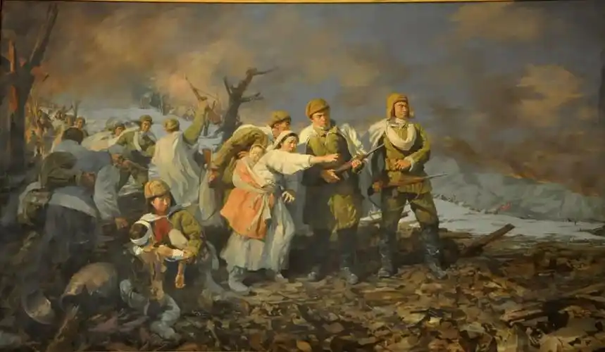 油画《抗美援朝》 1951年董希文 作 中国国家博物馆藏