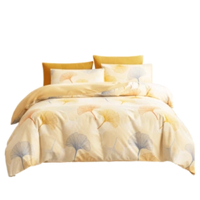 京东京造32支磨毛纯棉床上四件套100纯棉床单被套220x240cm染秋沁暖