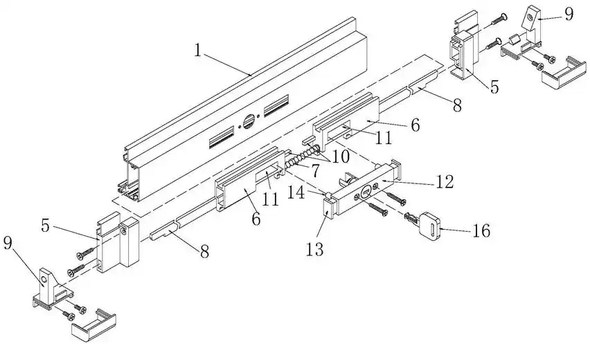 一种用于纱窗或推拉窗的具有防护安全钥匙的自动弹锁