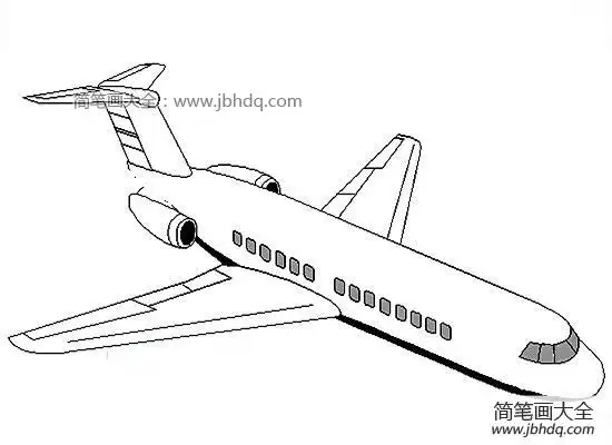 民用客机简笔画图片
