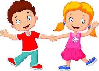 卡通 i>小 /i> i>孩 /i>手牵手