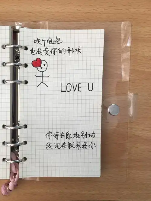 网格本手绘表白简笔画