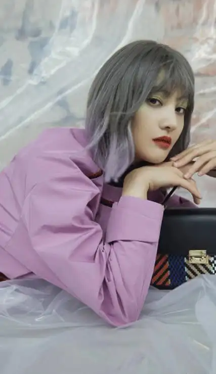 2022最新郑爽紫色的渐变短发皮肤 最最最好看的郑爽-明星皮肤