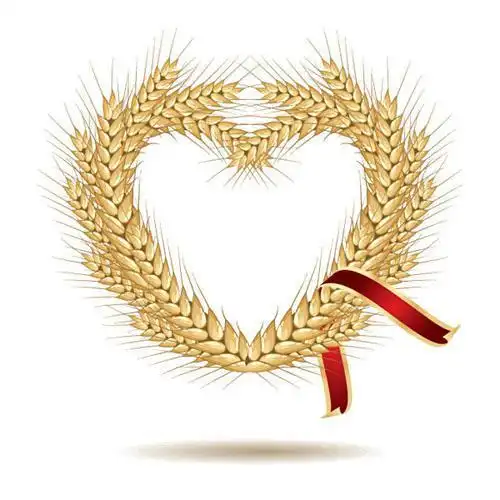 麦穗与标签矢量素材