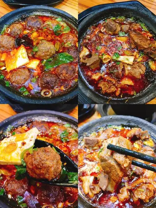 26个砂锅依次排开,随便点一个肉比菜多!