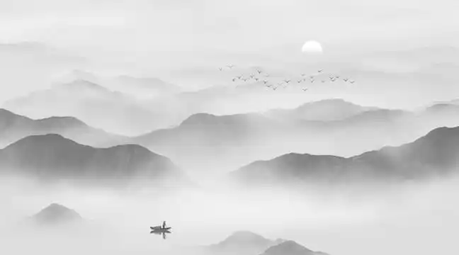 水墨山水图设计图__风景_psd分层素材_设计图库_昵图网nipic.com