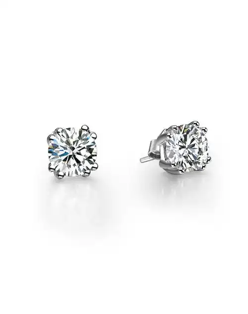 46分18k白金钻石耳钉-相拥