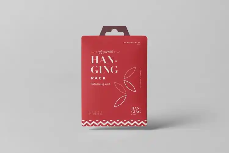 化妆品面膜包装袋模型效果图样机hanging pack mockup nkjper-设计