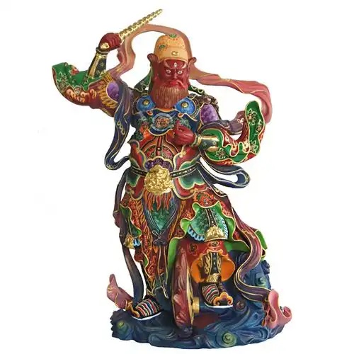 摆件神像台湾极彩贴金火神王灵官道教护法佛像摆件