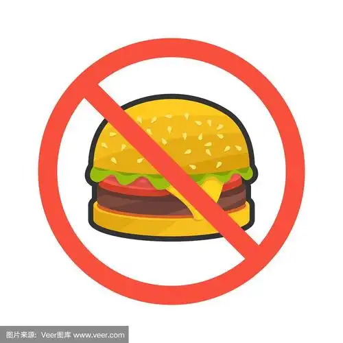 禁止快餐标志.矢量插图.