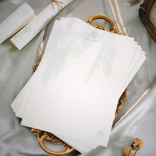 信纸a4复古记事系列 轻奢简约ins风文艺情书加厚横线空白信笺10张