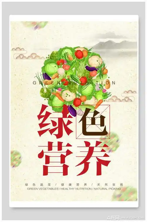 营养绿色食堂文化挂画海报