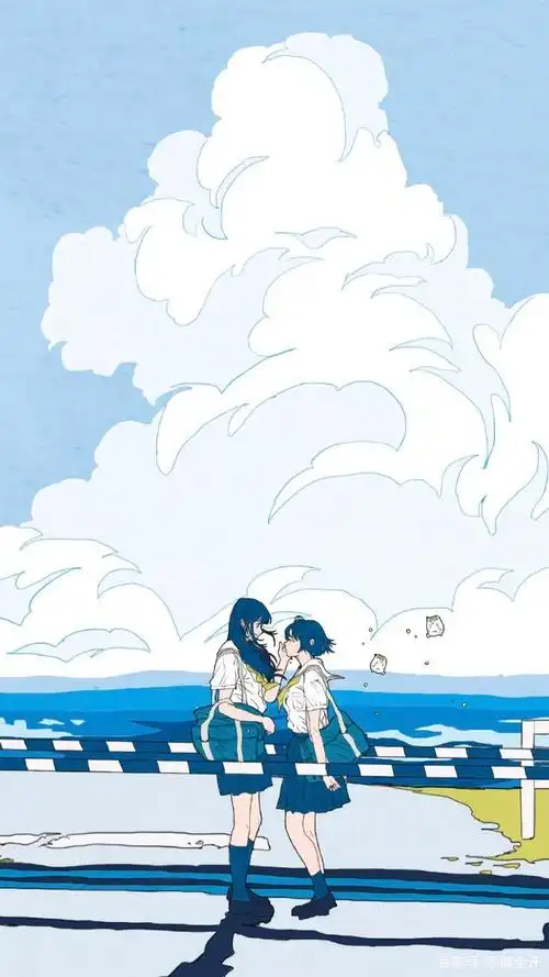 动漫壁纸丨把这样蓝色清凉的女孩子装进手机,整个夏天都不热啦