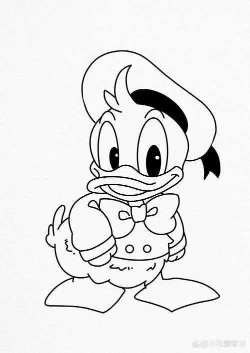 卡通唐老鸭附线稿 适合过度卡通人物画的唐老鸭
