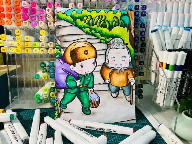 发布网络请标注临摹并@我#连环画#向雷锋学习#雷锋精神#儿童画#主题画