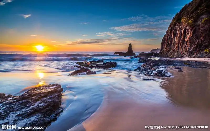 海边太阳升起的早晨摄影图__自然风景_自然景观_摄影图库_昵图网nipic