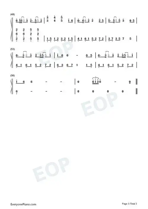 魄散魂飞-抖音热歌双手简谱预览3-钢琴谱文件(五线谱,双手简谱,数字谱