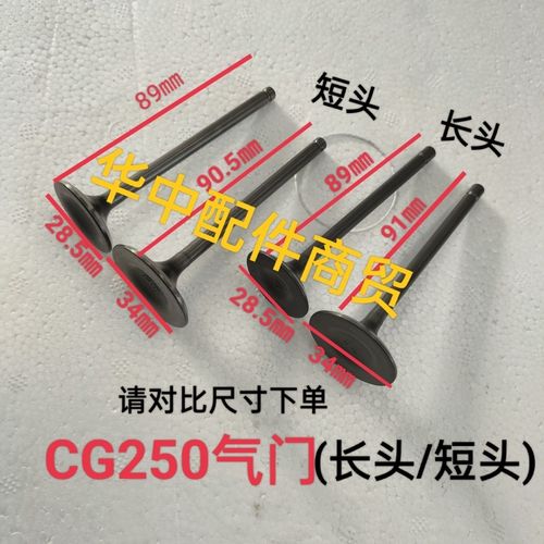 250三轮摩托车气门 cg250三轮车进排气门 长头 短头气门杆组件