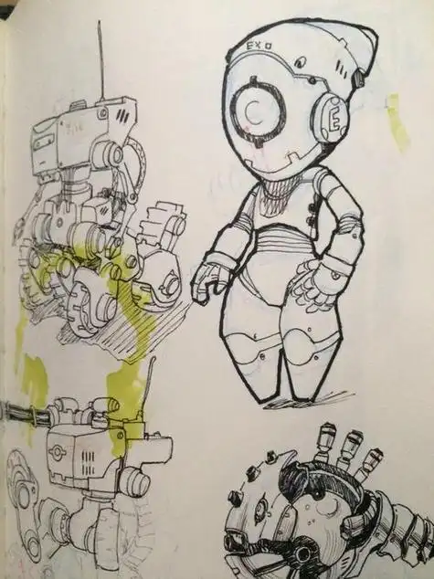 战斗机器人简笔画战斗机器人简笔画简单又帅气