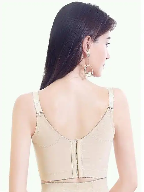 无海绵上托长文胸八排扣薄款聚拢收副乳矫正调整型美体塑形内衣女