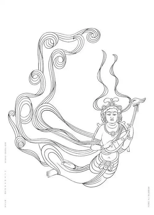 高清国画敦煌人物 线条白描!38幅!喜欢的收藏