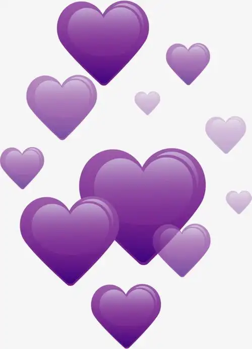 矢量png情人节紫色的爱心