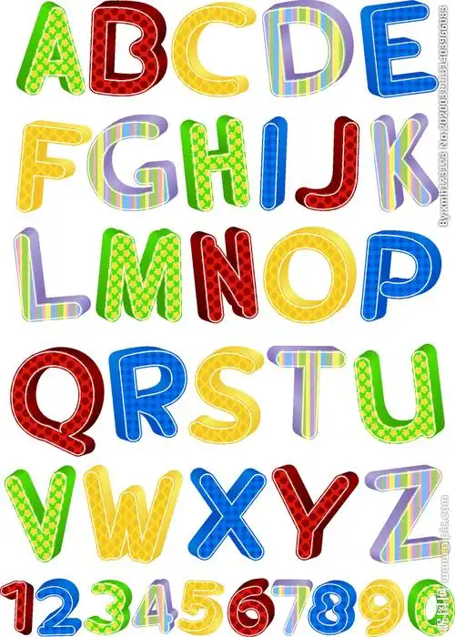 大写字母卡通艺术字设计唯美可爱