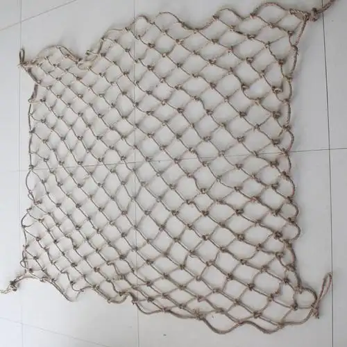 亚麻绳网 安全防护装饰网 麻绳装饰平网儿童攀爬网供应-中国绳网产业