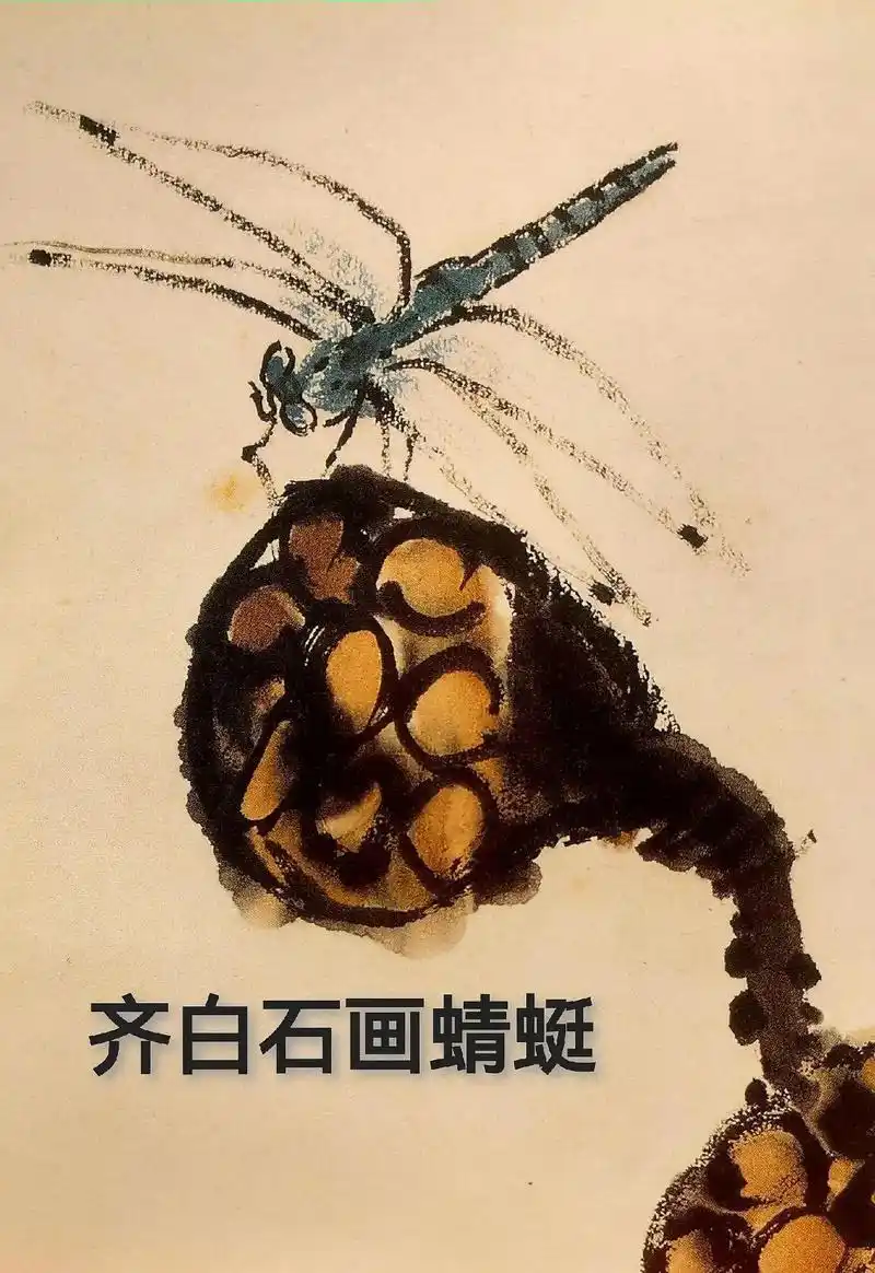 齐白石画蜻蜓(优质图文奖励作品)#图文伙伴计划  蜻蜓在国画 - 抖音