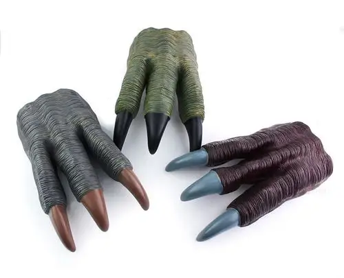 侏罗纪恐龙爪模型玩具手套 仿真软胶霸王龙手偶模型玩具恐龙爪子