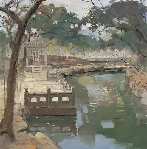 邬国宝邬国宝2006年作兰亭写生布面油画