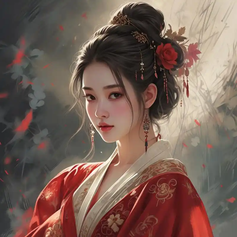 94伤感古风红衣女头像95