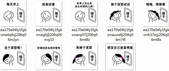 照镜子自恋表情包 9p 免费版