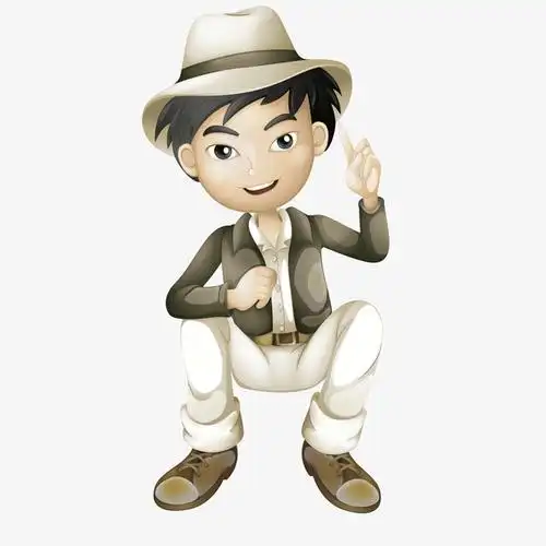 矢量卡通人物时尚男孩