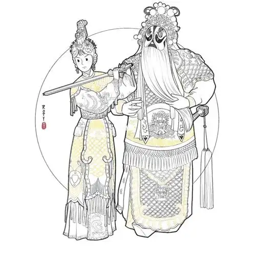 画画  #插画  #手绘头像  #虞姬  #霸王别姬  #霸王  #京剧  #国粹