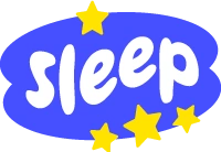 sleep睡觉单词英文涂鸦贴纸素材