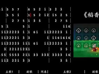 《稻香》1指数字简谱 #光遇  #光遇琴谱  #稻香