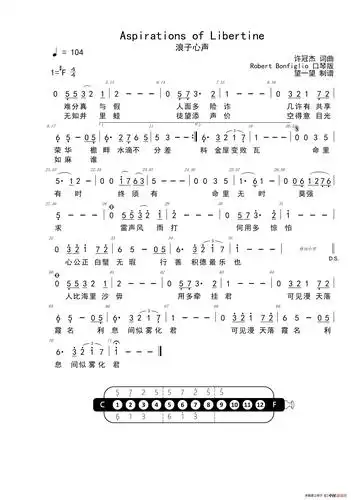 aspirations of libertine(浪子心声)_简谱